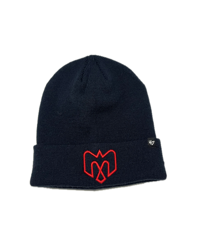 NAVY CUFF KNIT - RED LOGO