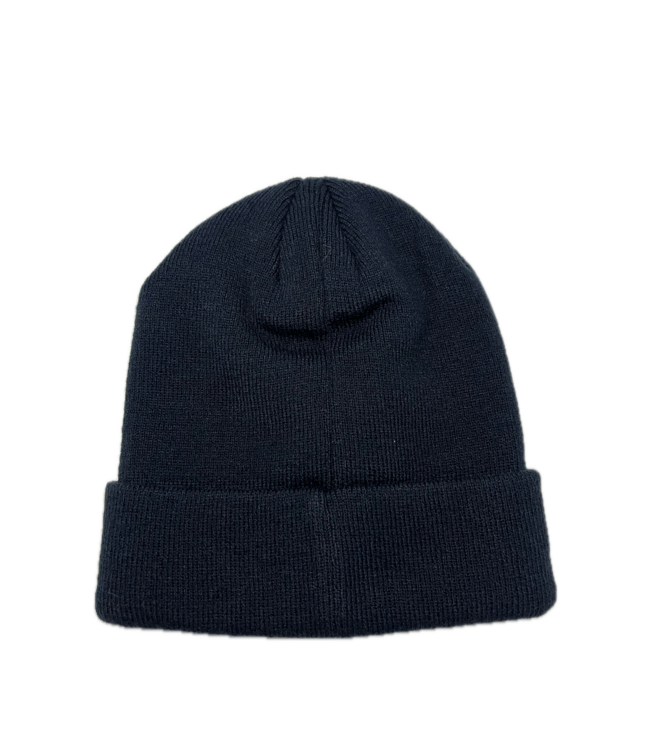 NAVY RAISED CUFF KNIT - RED LOGO