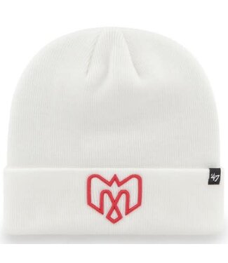 Brand 47 TUQUE BLANCHE CLASSIQUE AVEC LOGO ROUGE