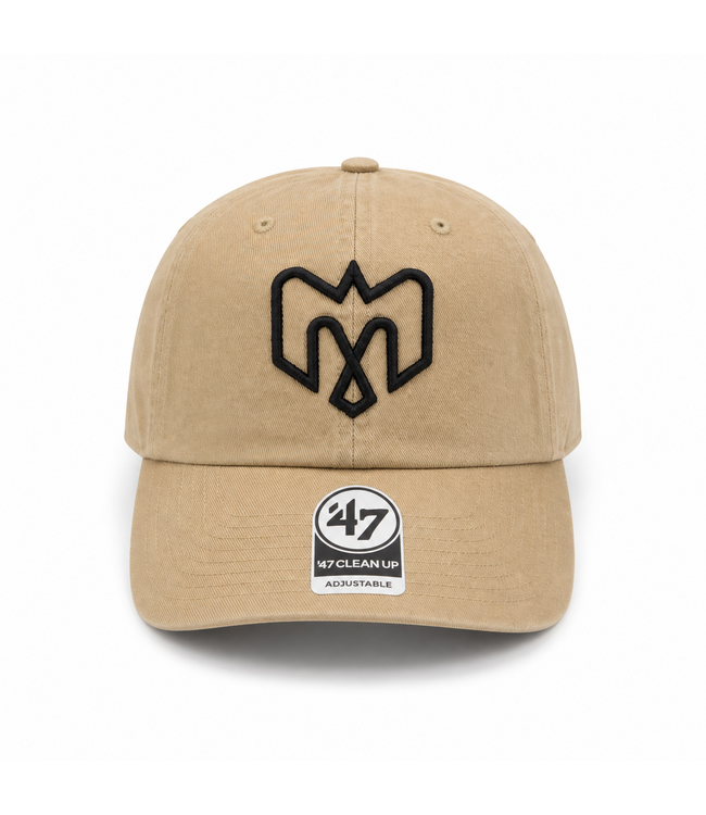 CLEAN UP KHAKI BLACK LOGO HAT