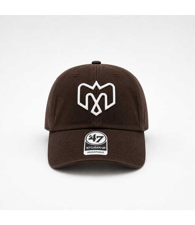 CLEAN UP BROWN WHITE LOGO HAT
