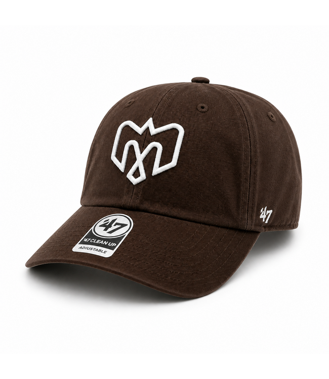 CASQUETTE CLEAN UP BRUNE LOGO BLANC