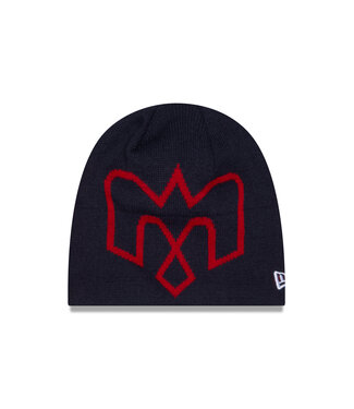 New Era NAVY BEANIE RED LOGO SL26