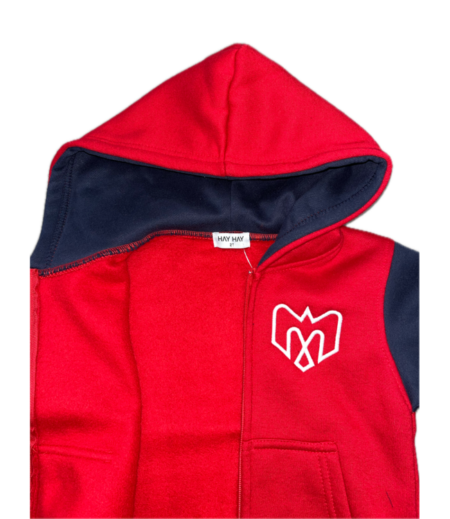 VESTE PLEINE GLISSIÈRE POUR ENFANT 2-TONS