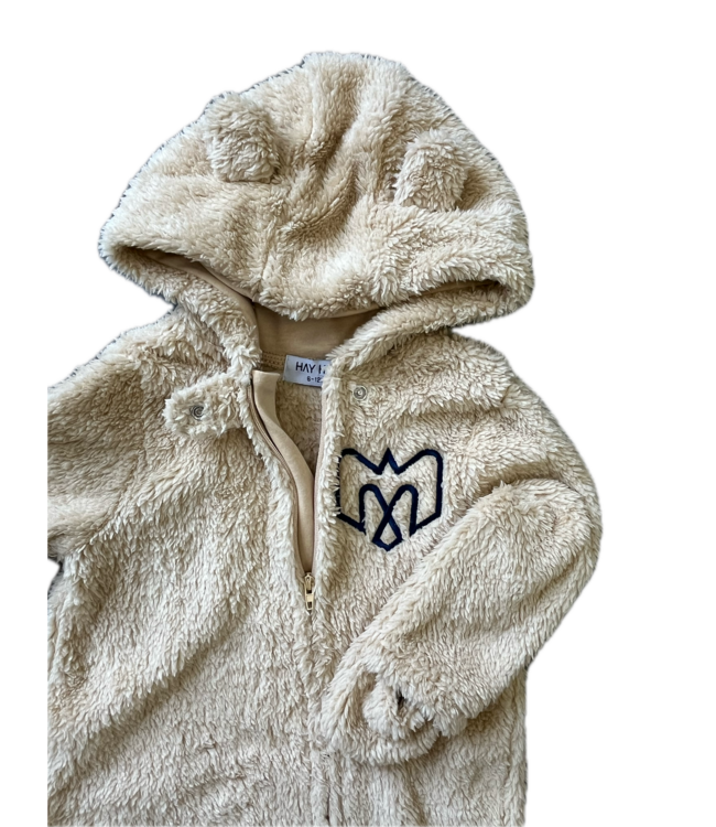 PYJAMA UNE PIÈCE PELUCHE BEIGE POUR ENFANT