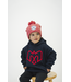 YOUTH RED MARLED POMKNIT