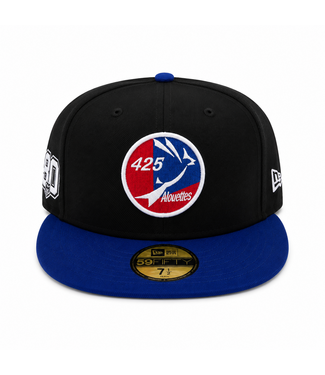 New Era CASQUETTE 5950 2-TONS NOIR/ROYAL - LOGO 80/ESCADRON