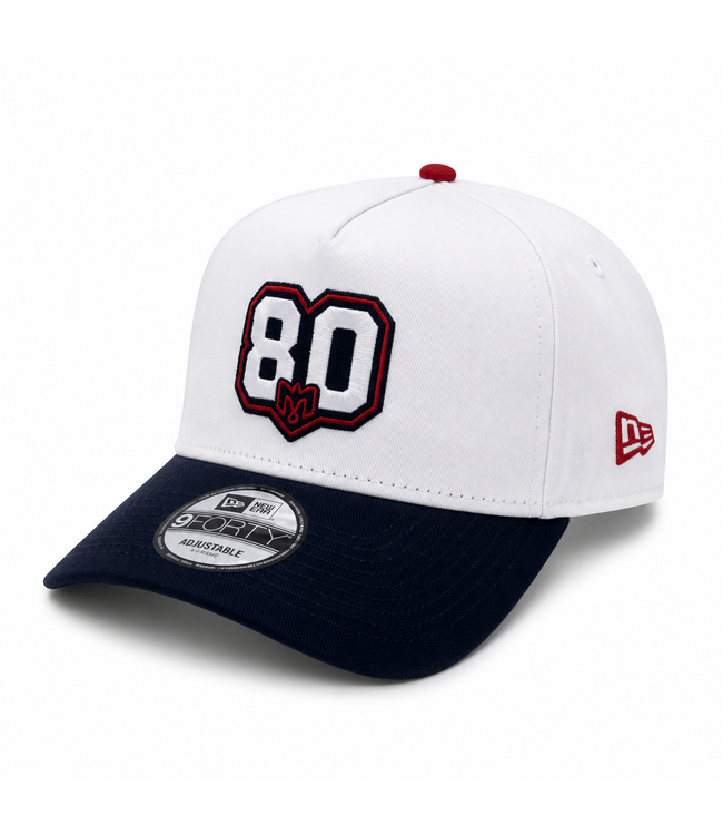 940AF 2-TONE NAVY/WHITE HAT - 80TH LOGO
