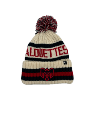 Brand 47 TUQUE À POMPON TRICOLOR BEIGE ALOUETTES