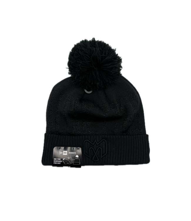 TUQUE À POMPON POUR FEMME NOIR SCINTILLANT
