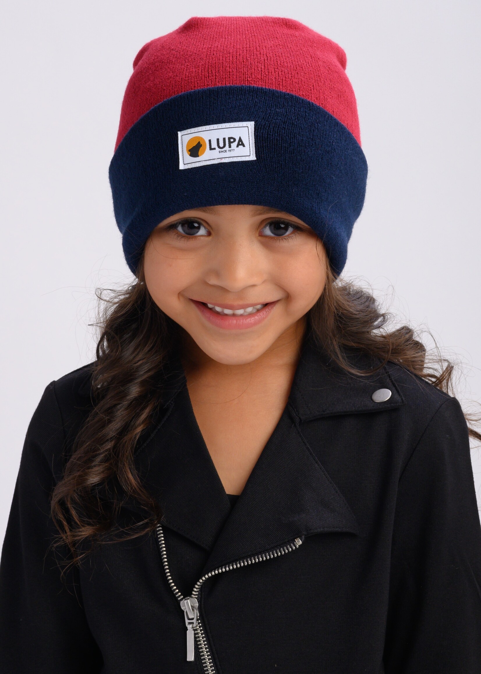 Lupa Canadian-made Kids Acrylic Beanie Red/Navy
