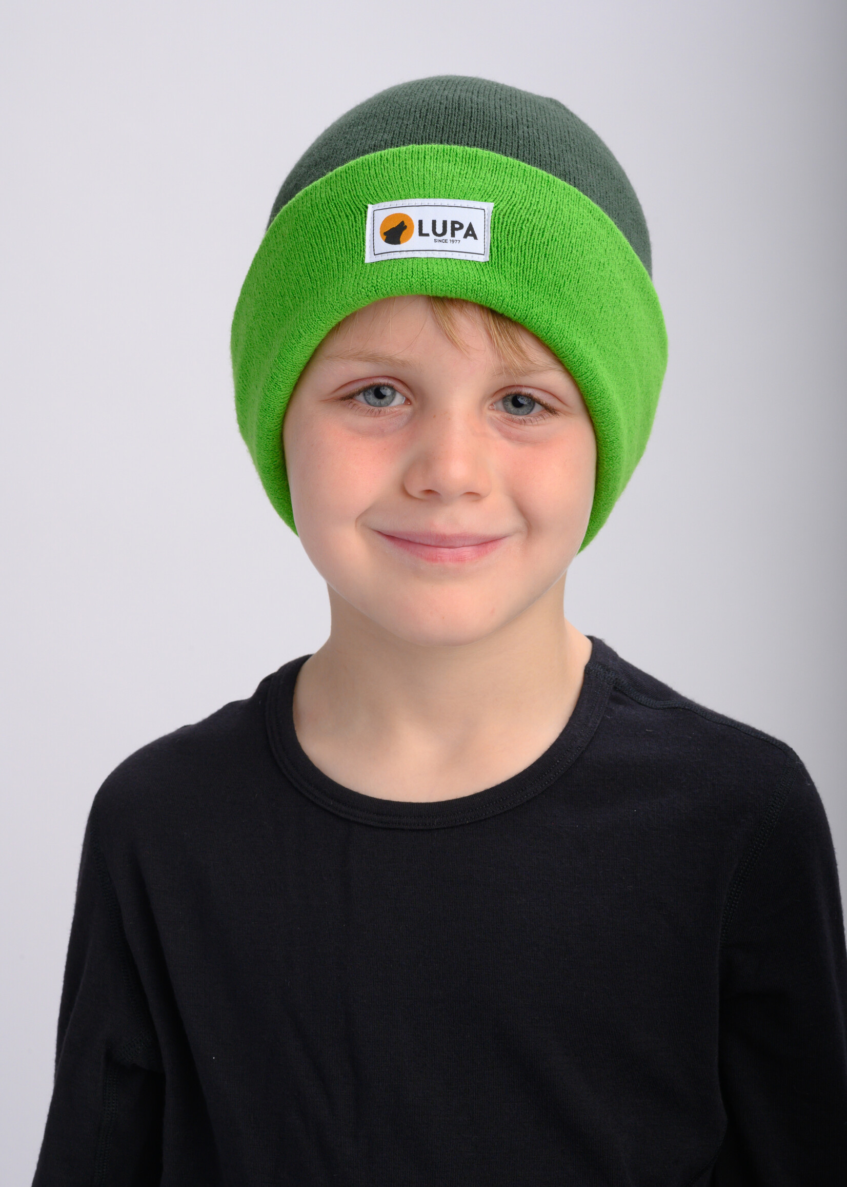 Lupa Canadian-made Kids Acrylic Beanie Moss/Lime