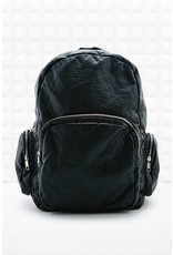 Black leather backpack