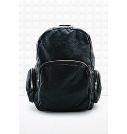 Black leather backpack