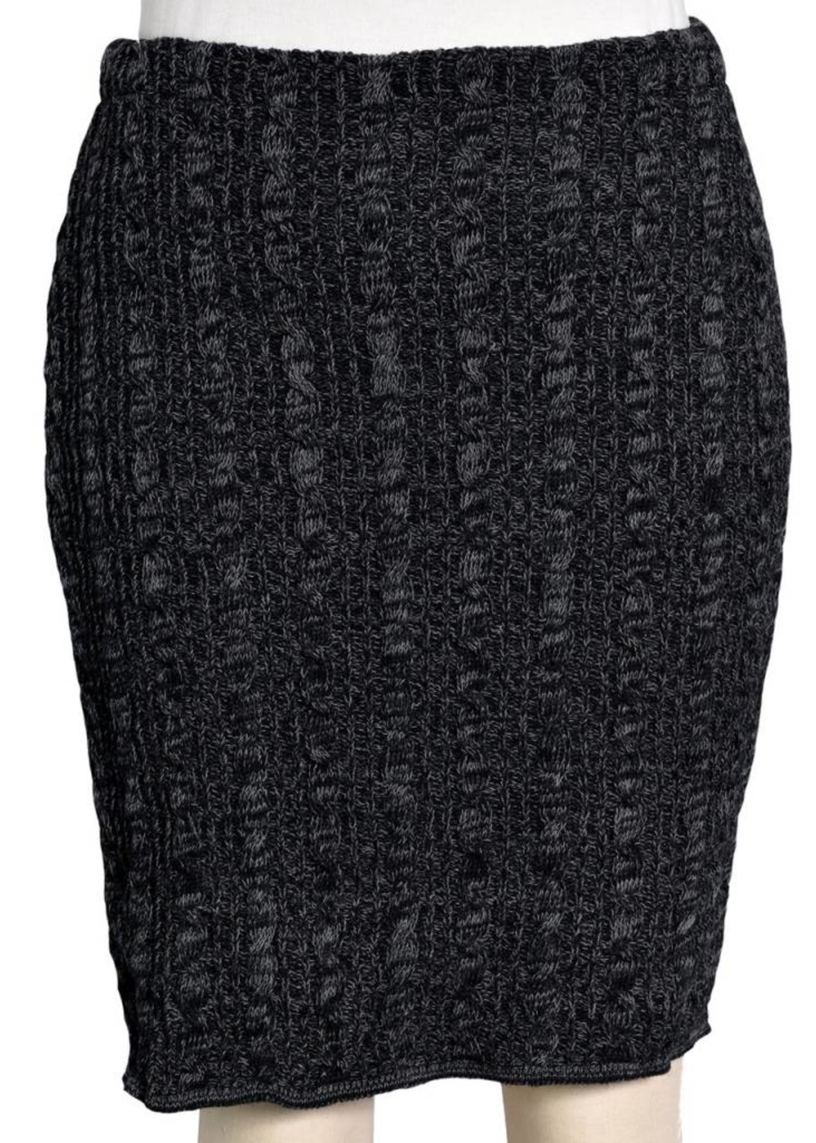 Black Black Space Dye Pencil Skirt