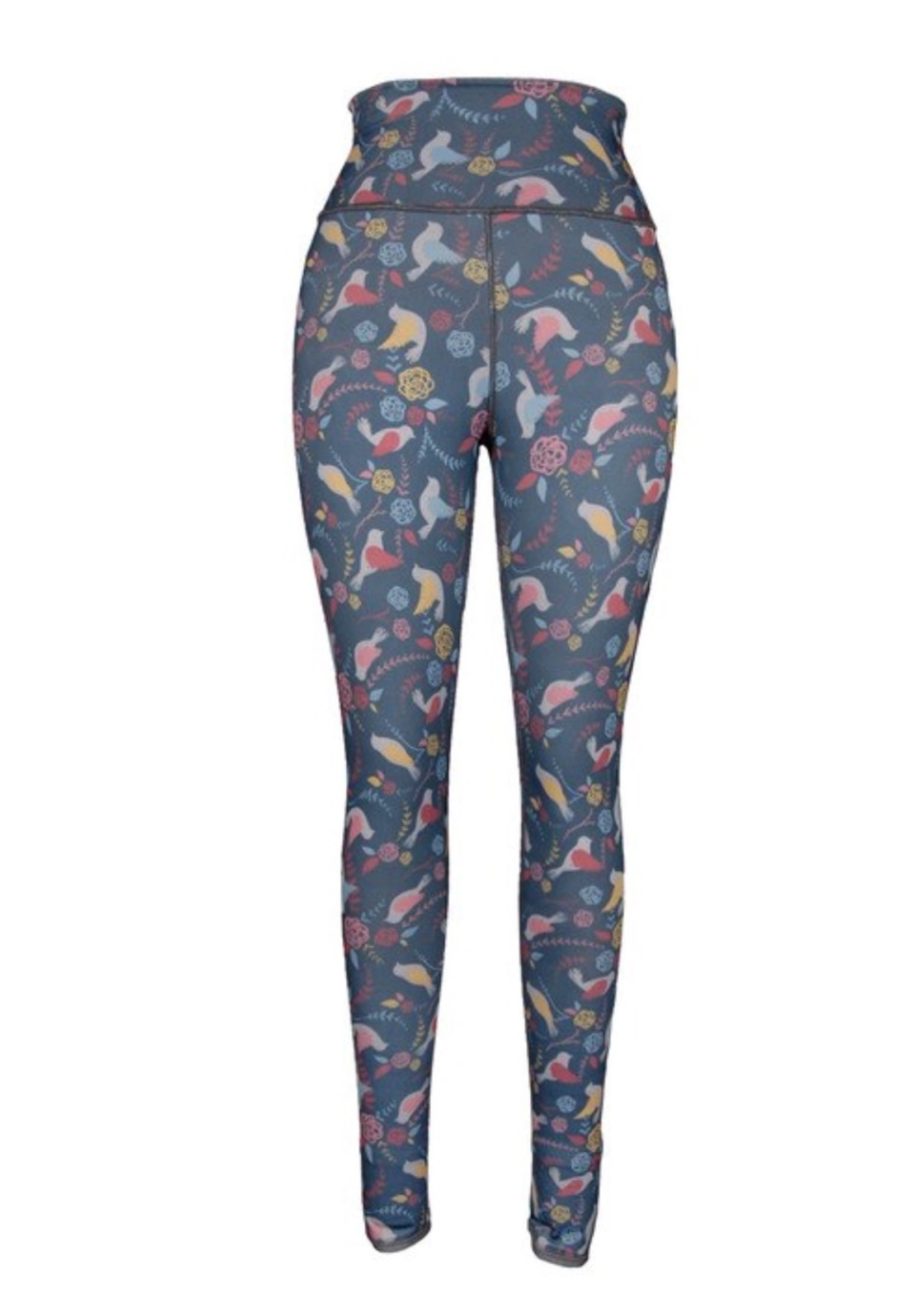 Multi Birds & Crosshatch Reversible Leggings