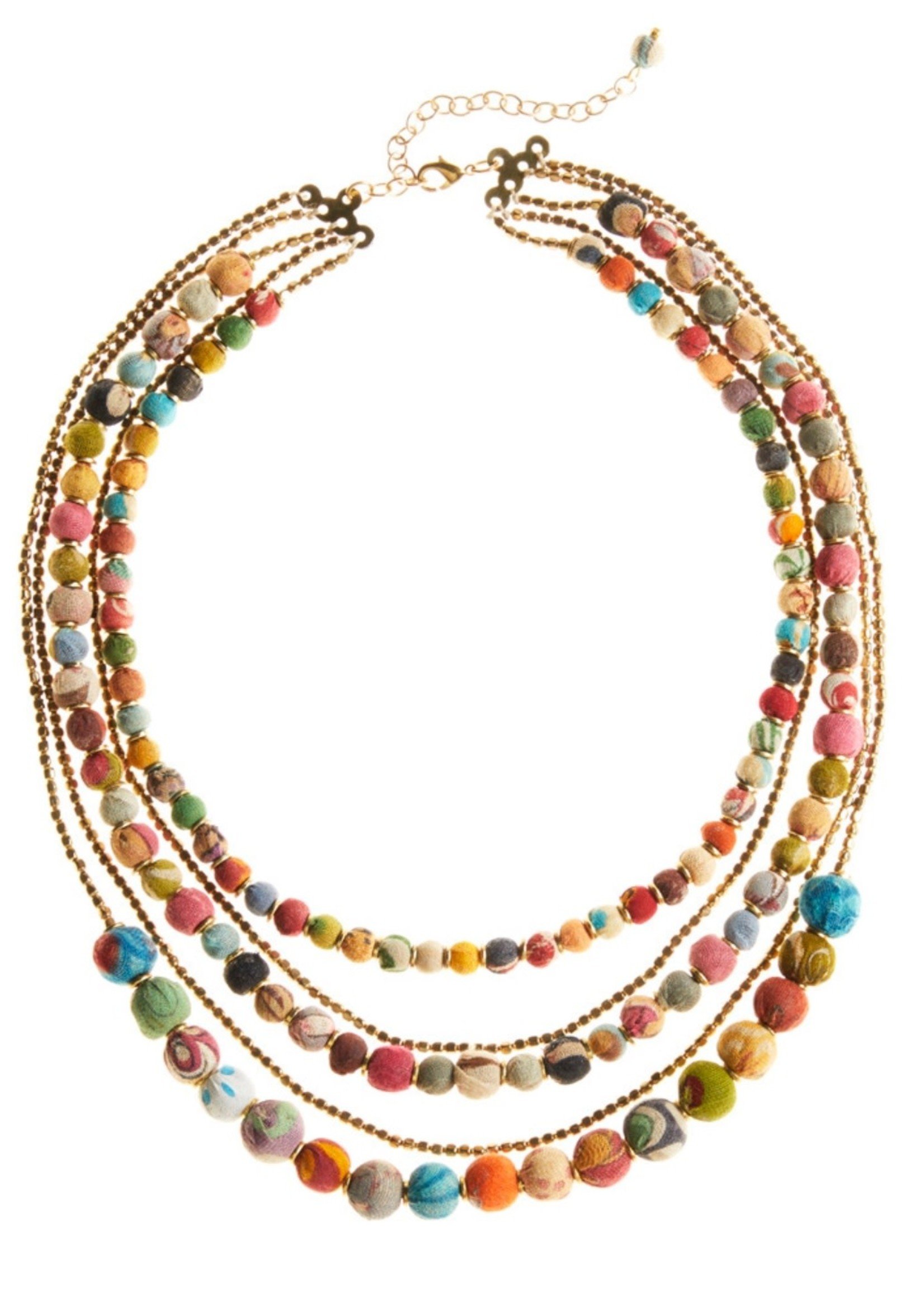 Five-Strand Sari Bead Necklace