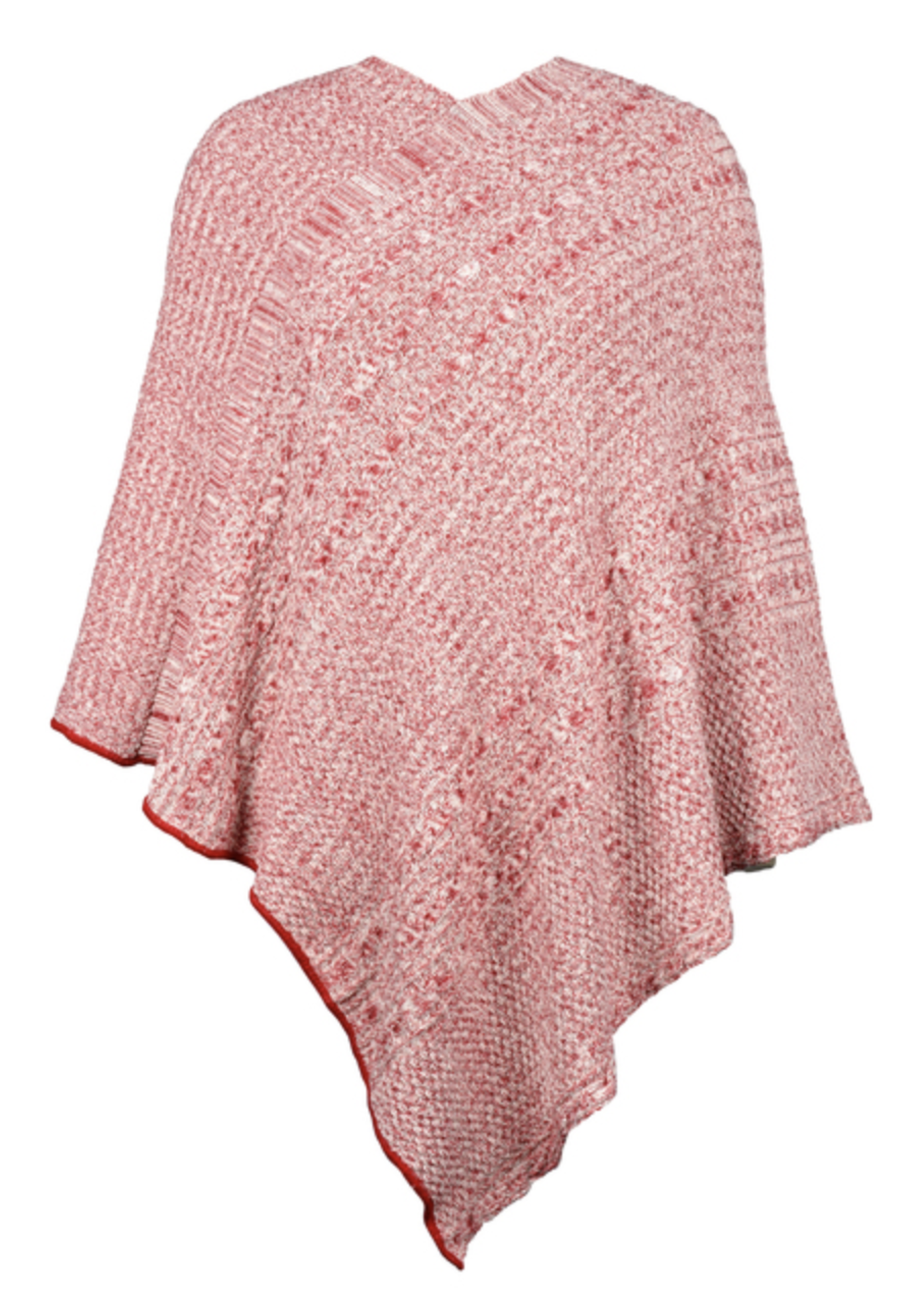Cable Knit Poncho Featherweight Cherry