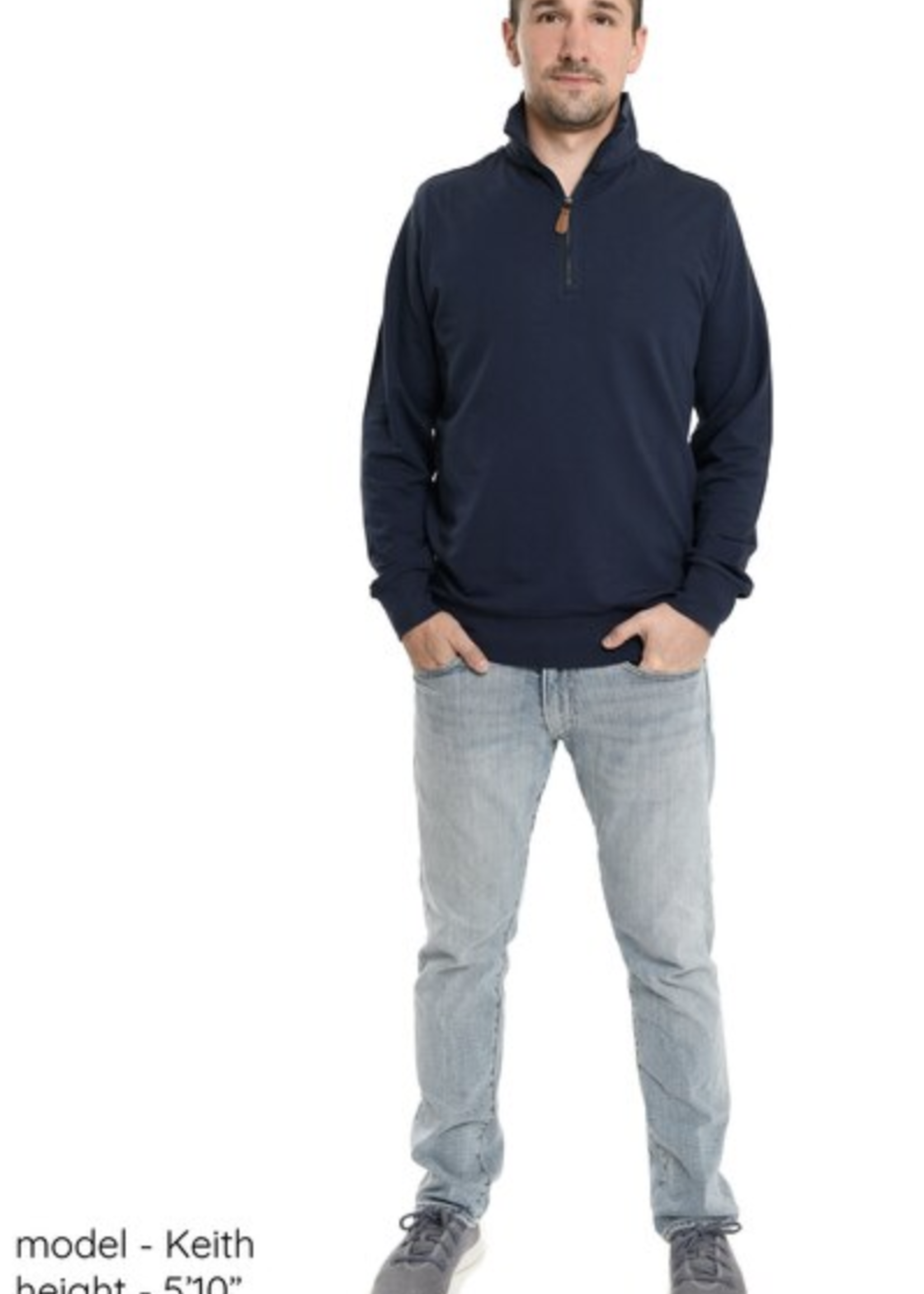 Men's Jersey Knit Zip Neck Top