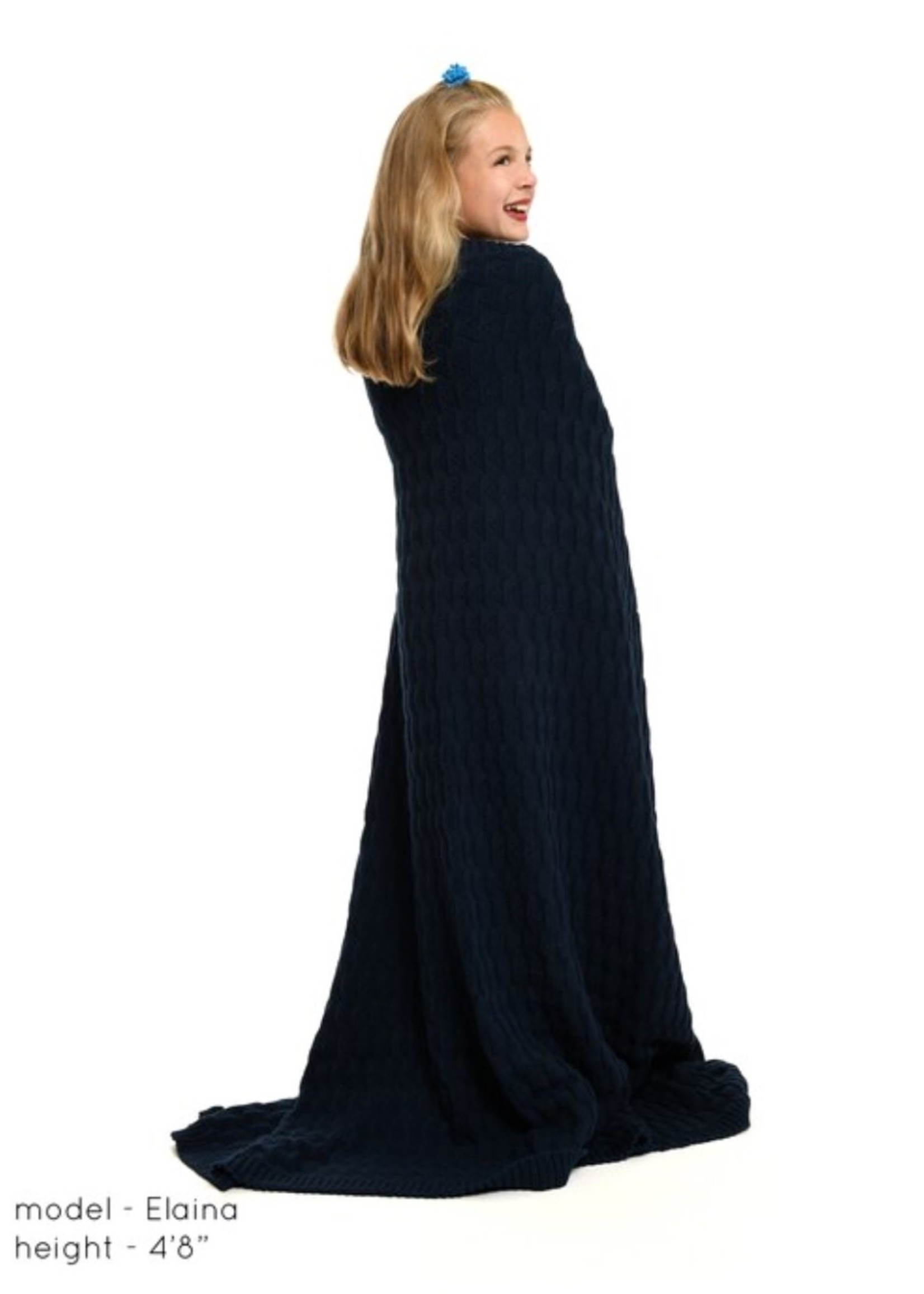 Green 3 Apparel Natural Cotton Textured Blanket - Navy