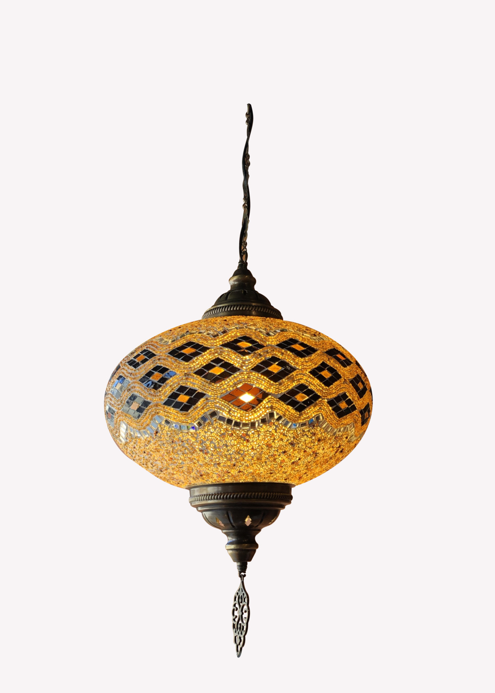 14" Hanging Mosaic Lamp