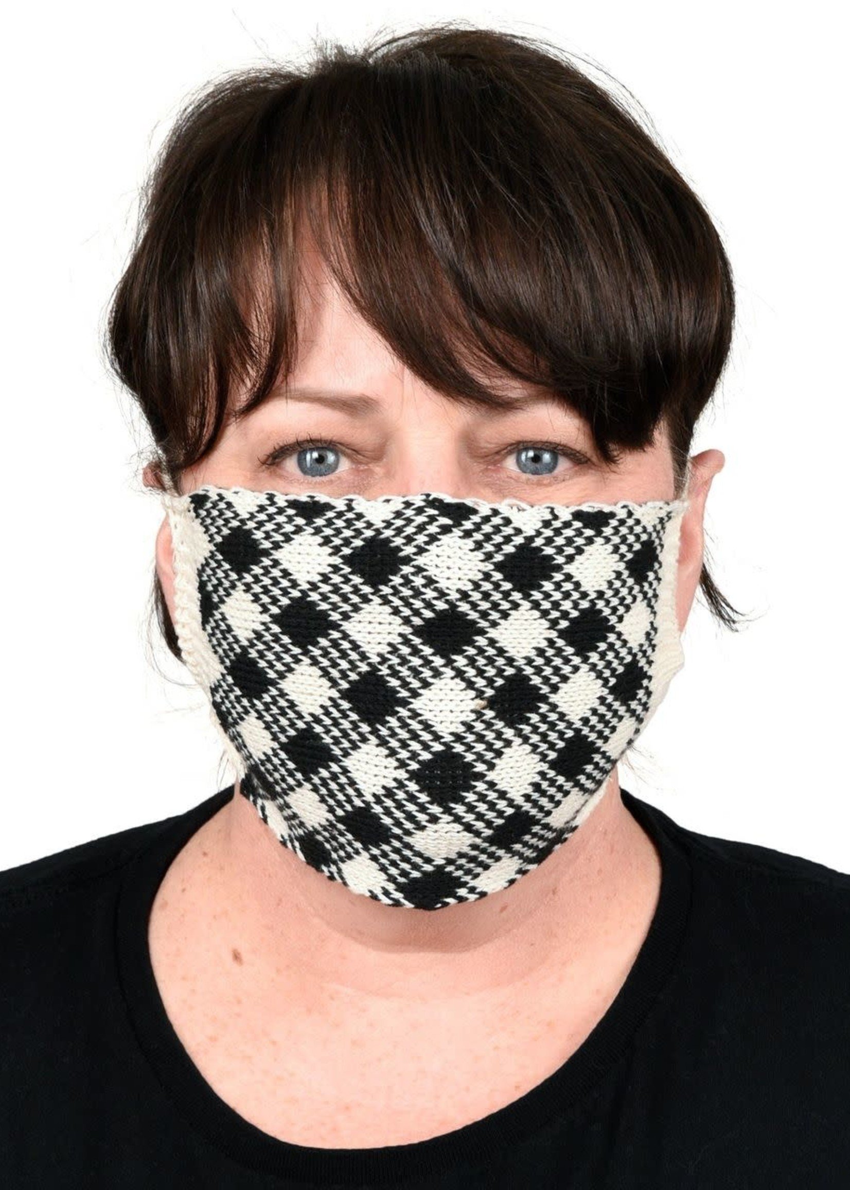 Green 3 Apparel Plaid Sweater Knit Face Mask