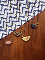Pickled Pottery Half Moon Necklace