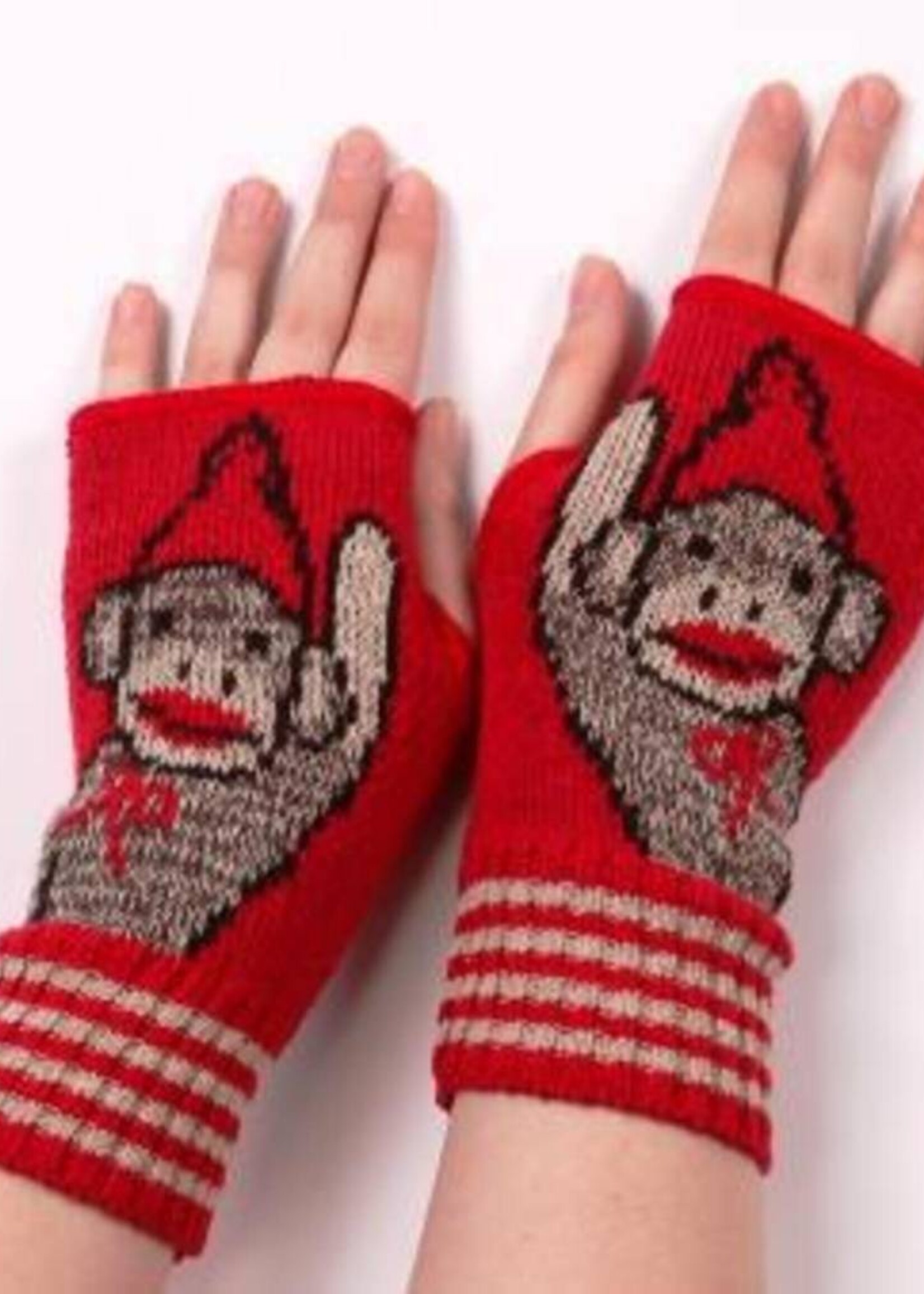 Green 3 Apparel Waving Sock Monkey Handwarmers