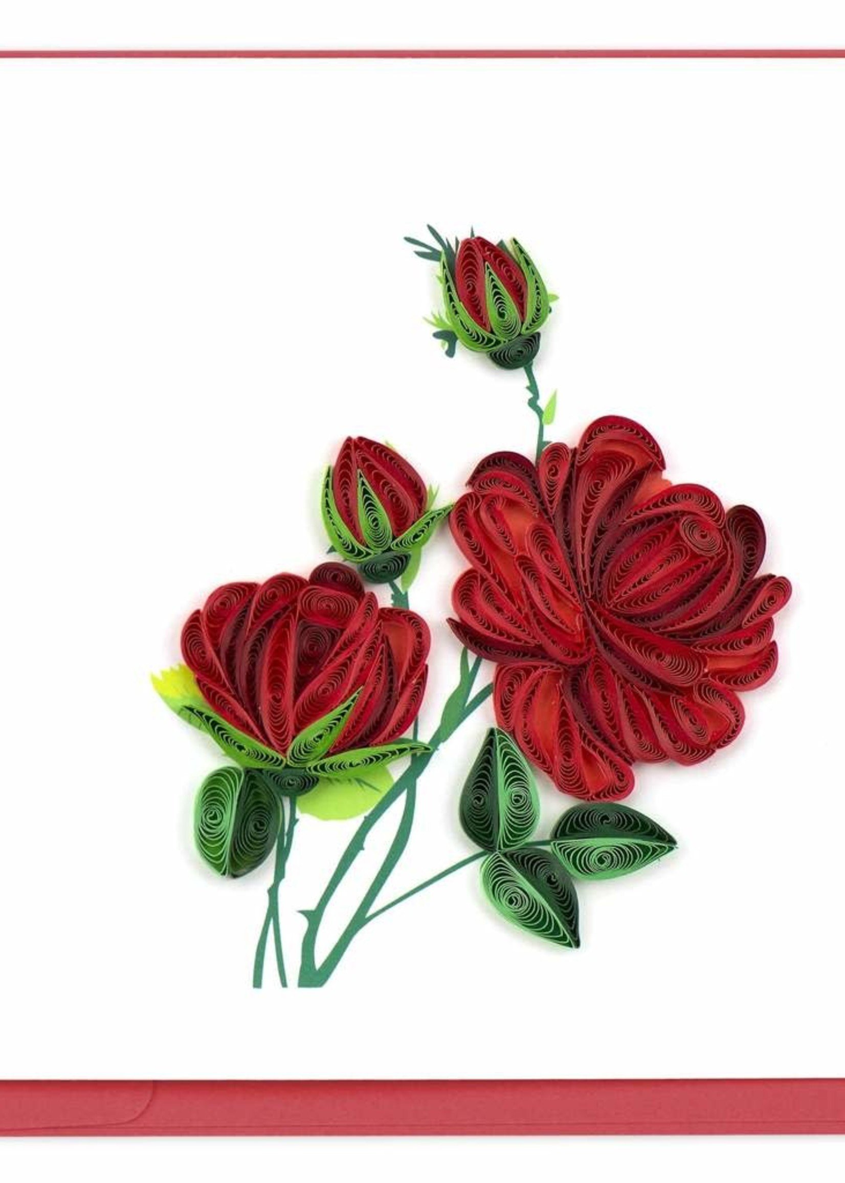 Quilling Card Red Roses Quilling Card