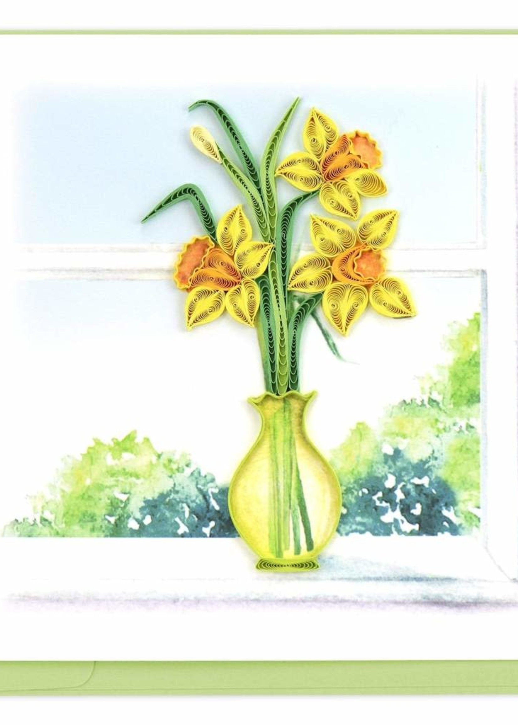 Quilling Card Daffodil Vase Quilling Card