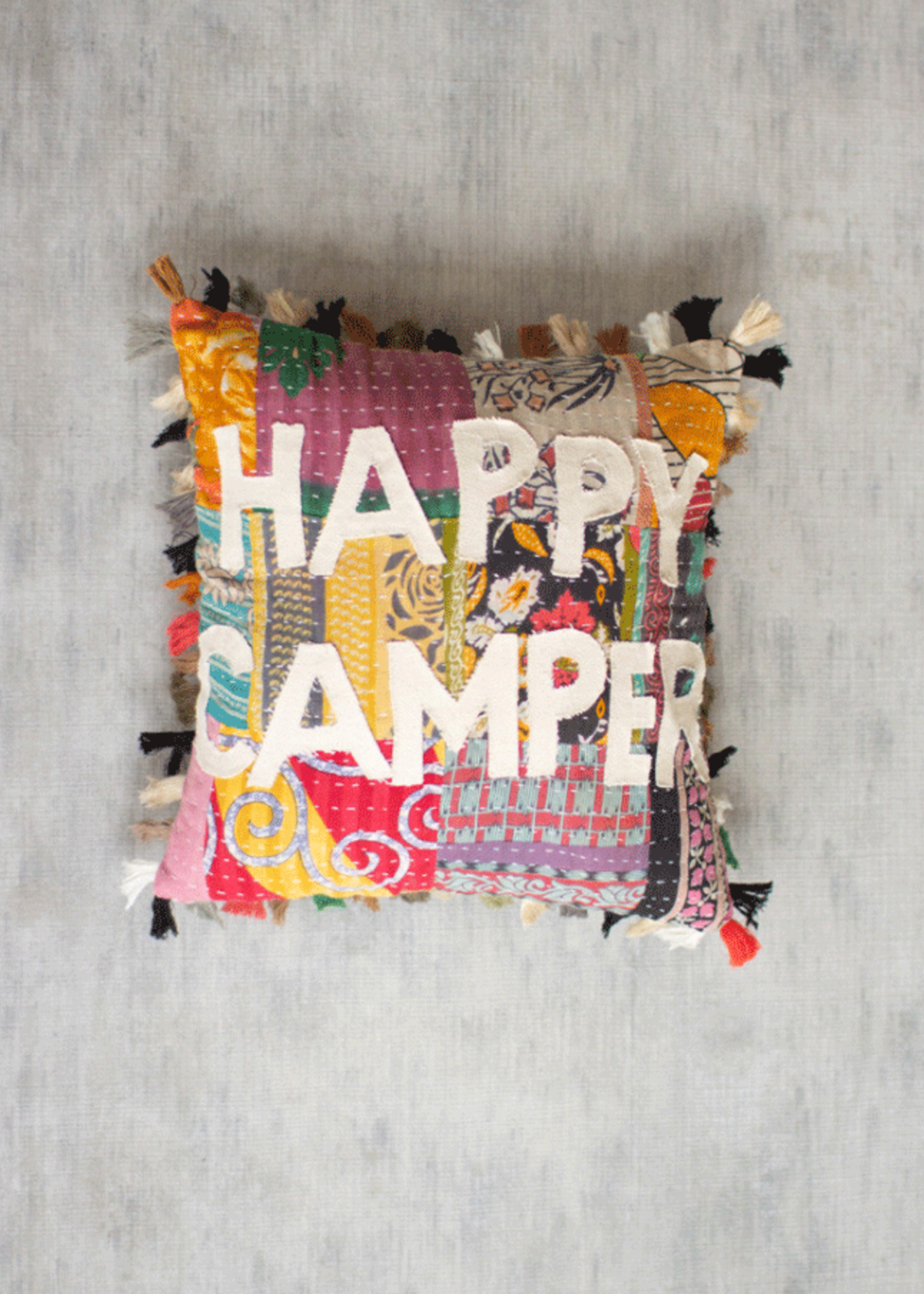 Kalalou Happy Camper Pillow