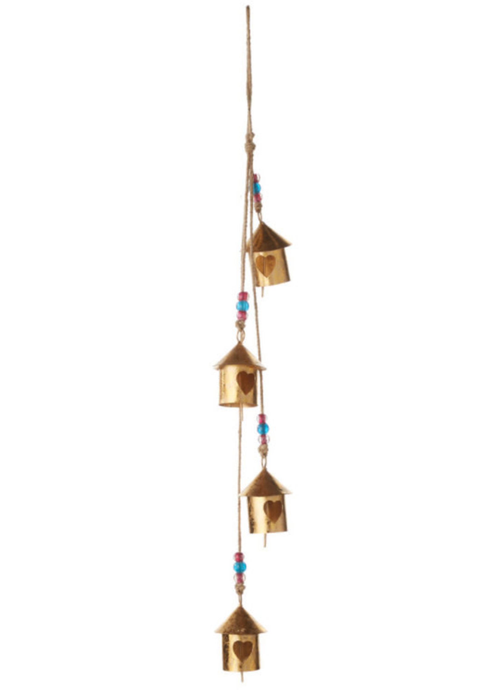 SERRV Birdhouse Village Metal Bell Hanger