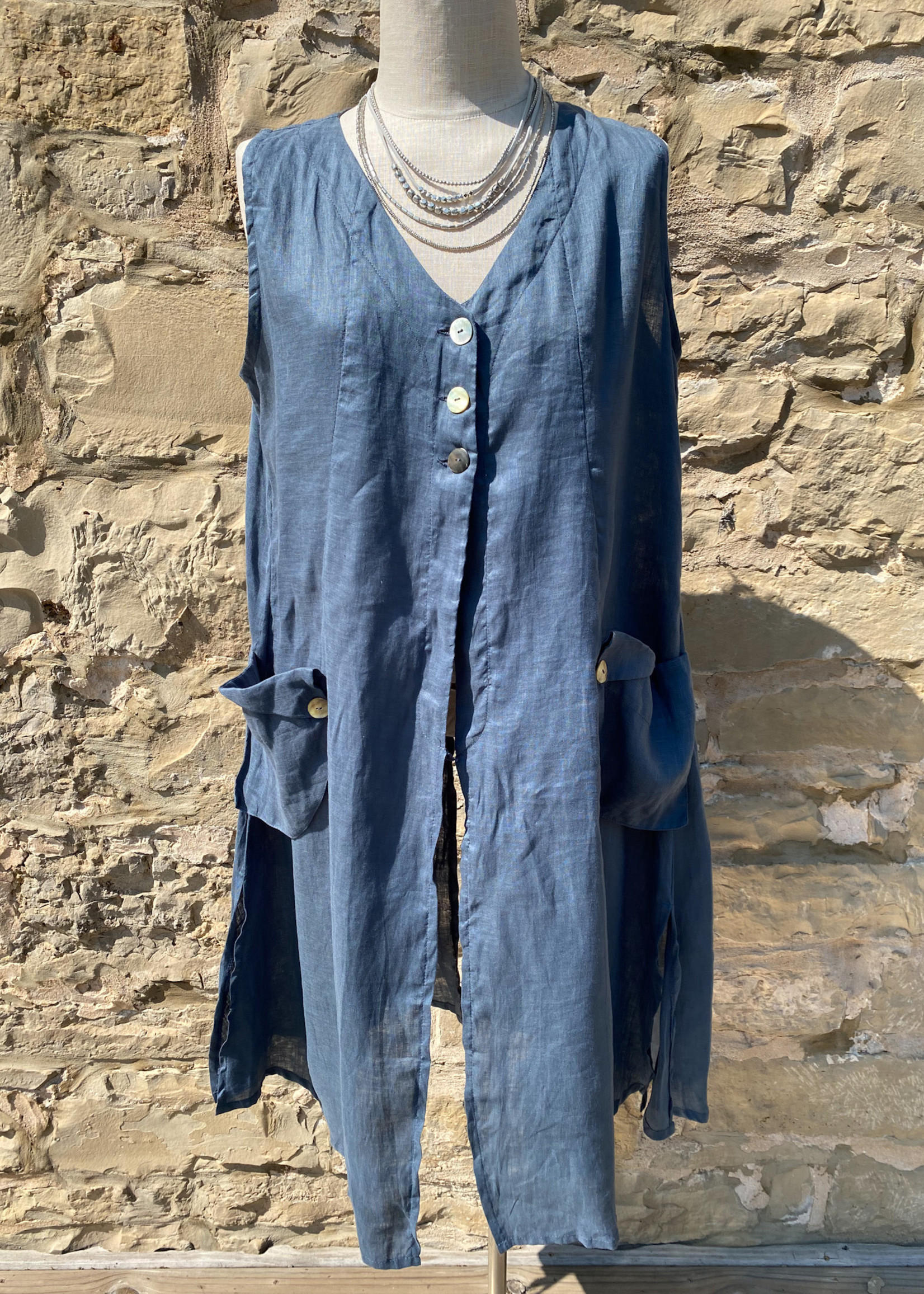 Just Jill Linen Long Vest