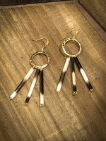 Ziggywear 3 Quill Bronze Circle Earrings