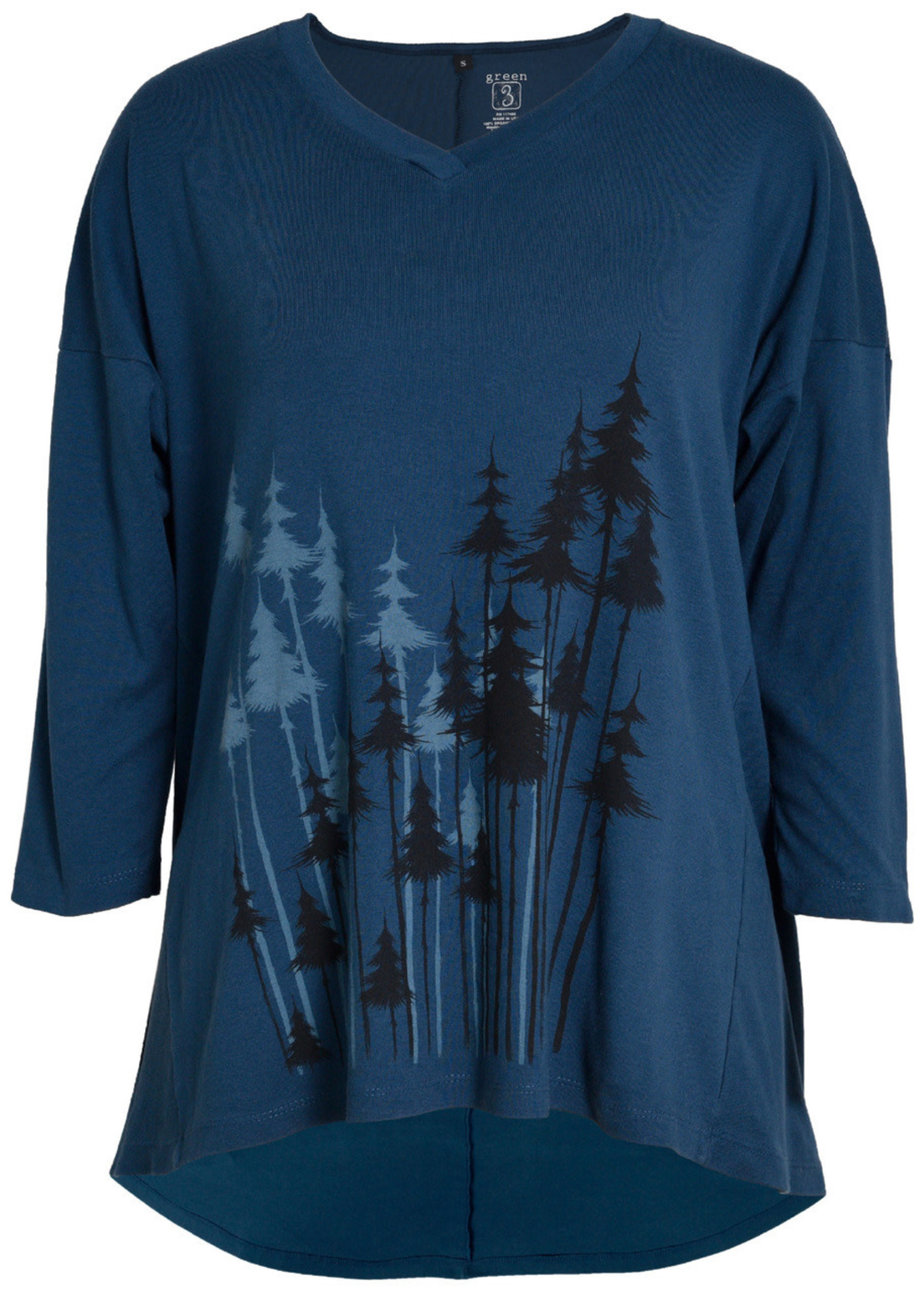 Green 3 Apparel Shadow Tree 3/4 Dolman Tunic