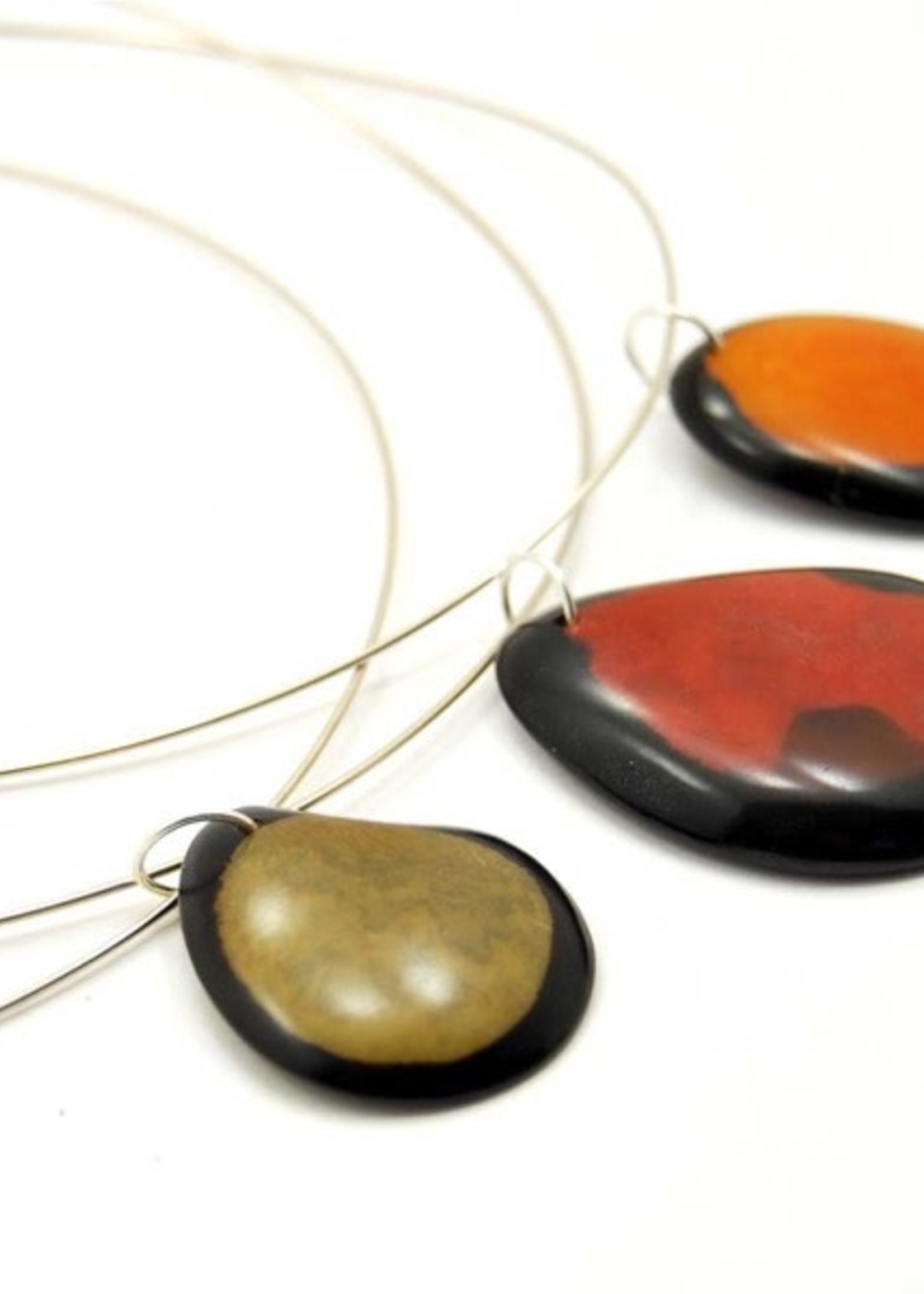 Minga Imports Dyed Tagua Circle Necklace