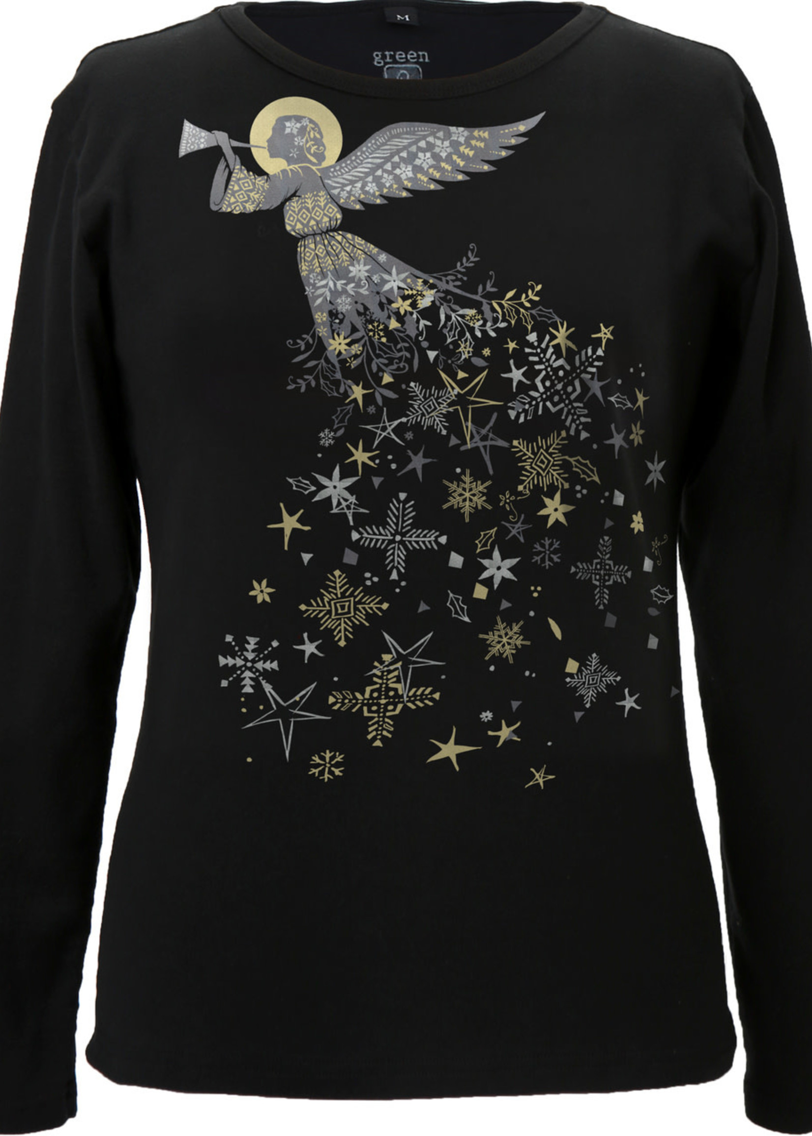 Green 3 Apparel Metallic Angel Long Sleeve Tee