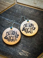 By the River Jewelry OhHolyNightBurnWoodDiscEarrings