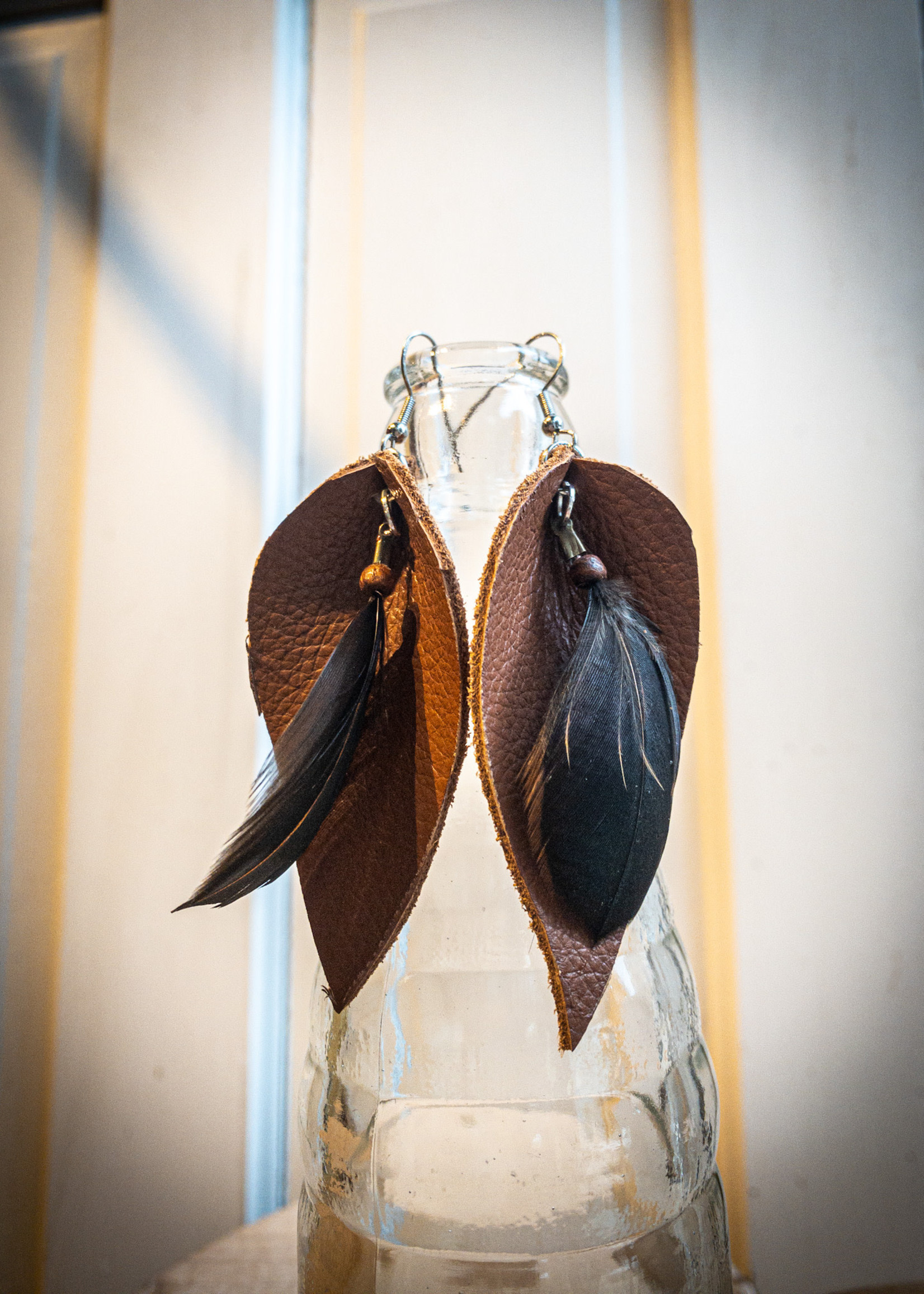 Ziggywear Leather Feather Earrings