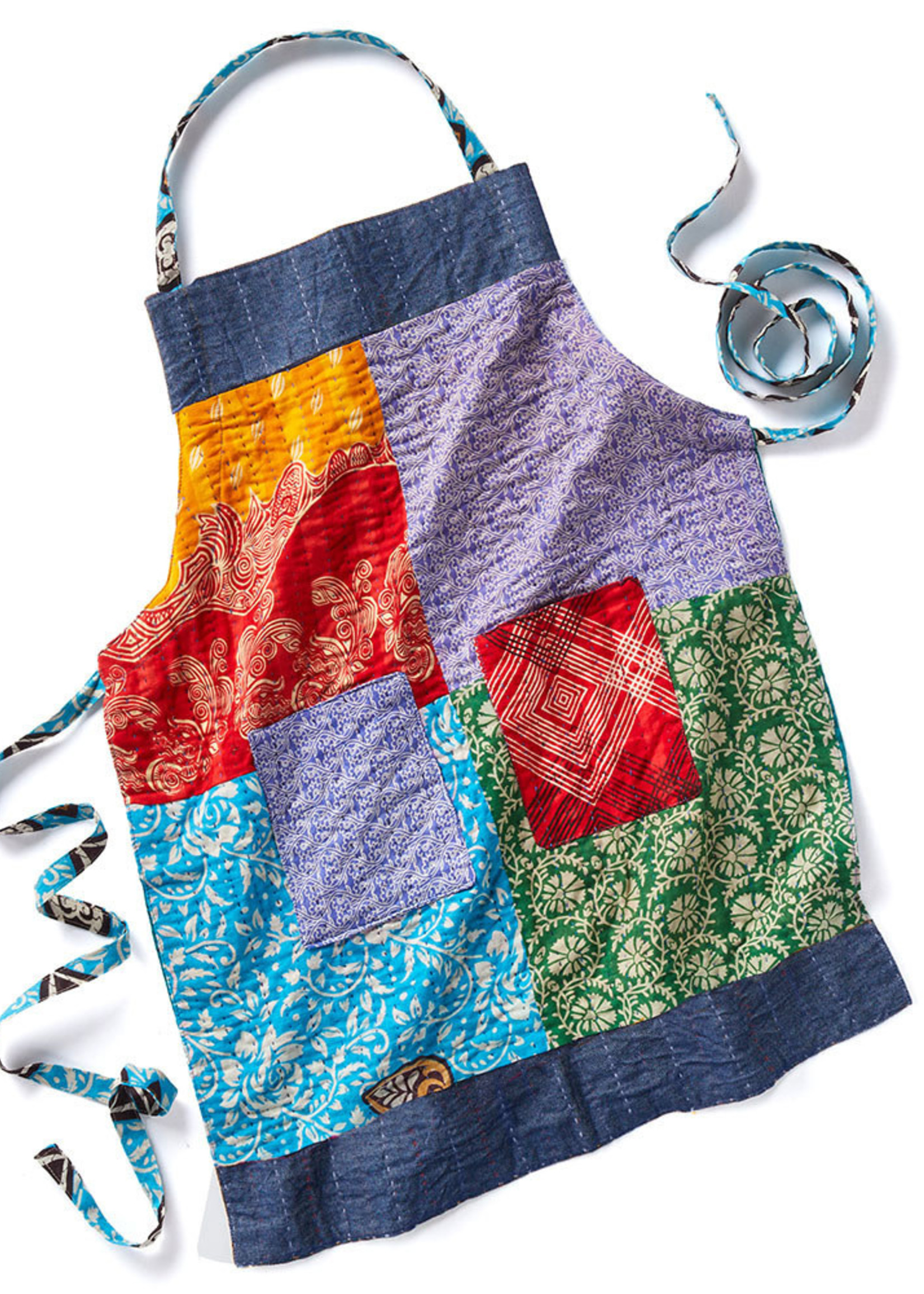 SERRV Upcycled Sari & Denim Apron
