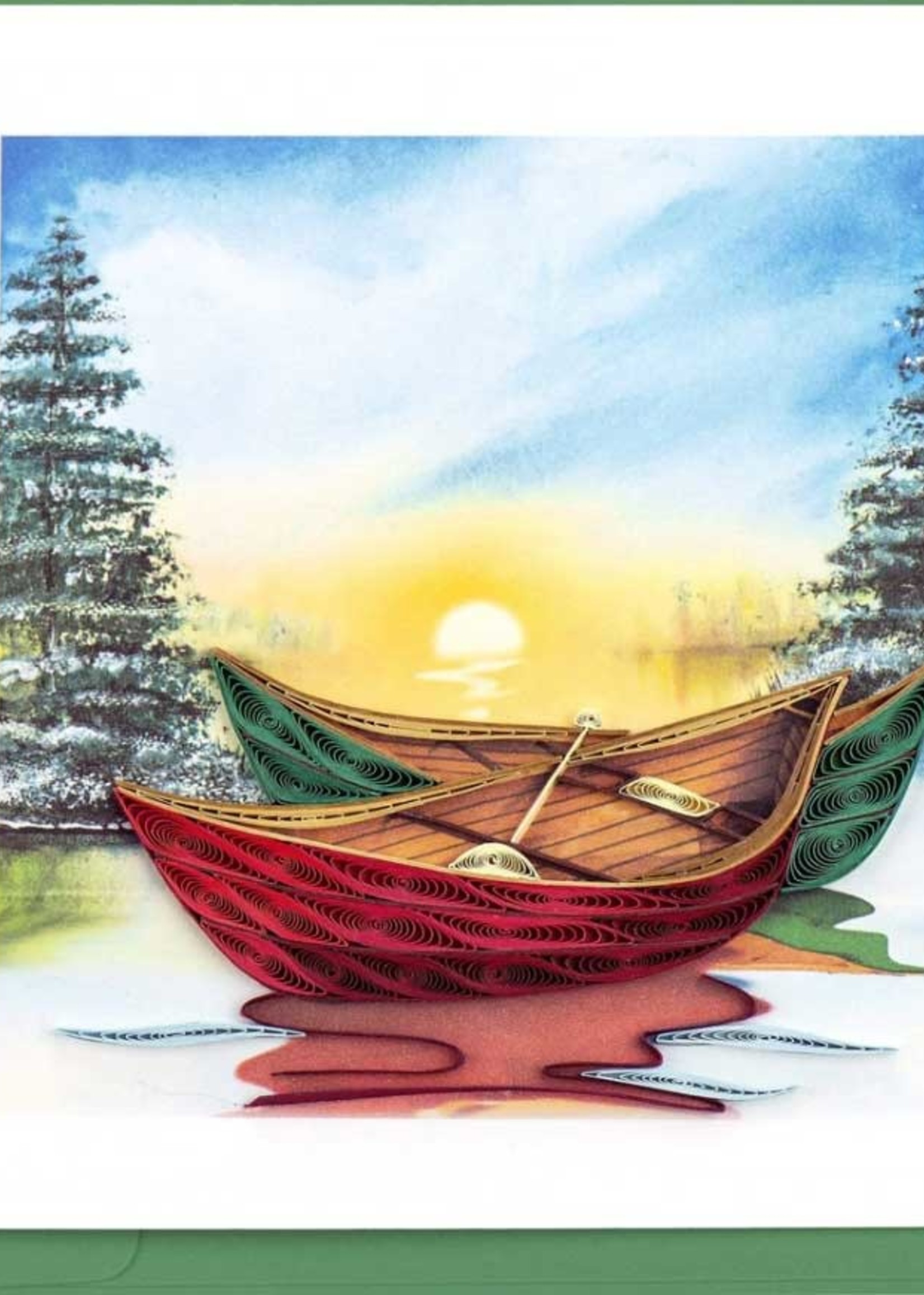 Quilling Card River Canoes