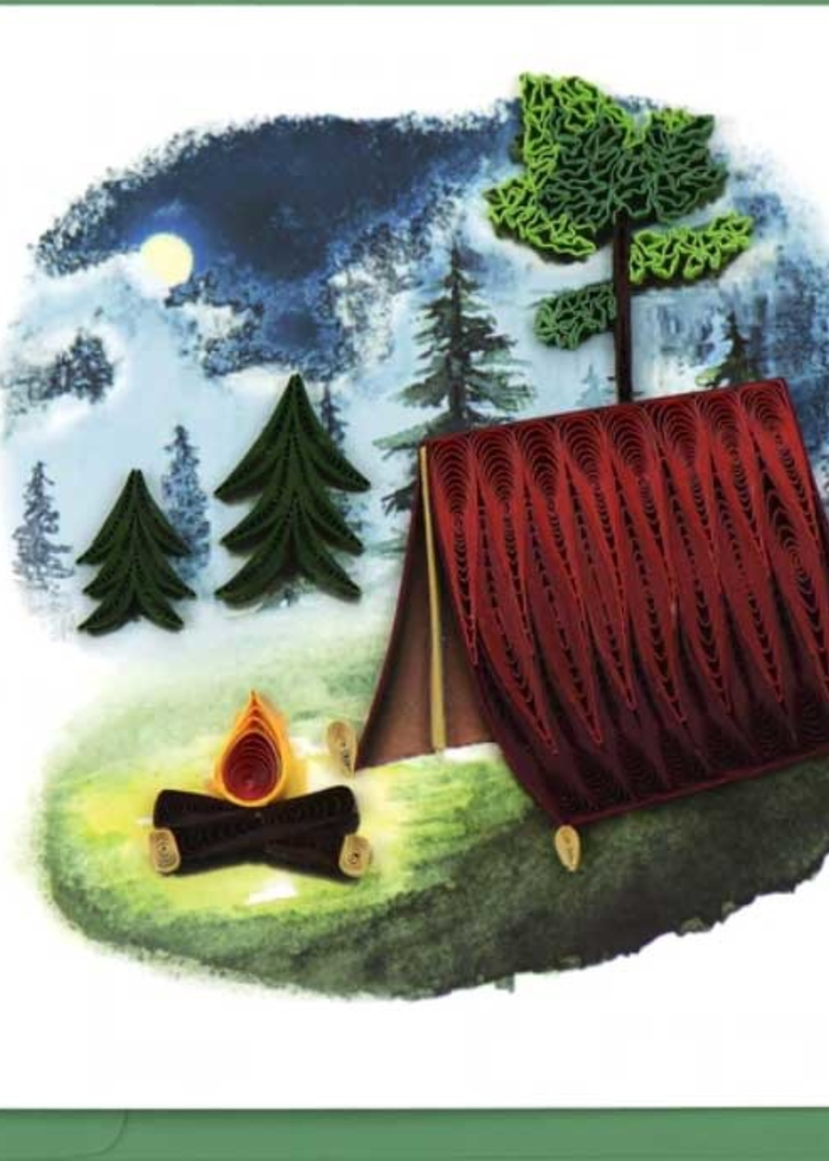Quilling Card Camping Quilled Greeting Card