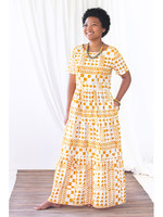 Global Mamas TS Tiered Dress Adobe Gold-Organic