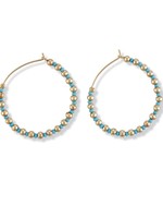 Myra Bag Blue Gold Beaded Hoop Earring