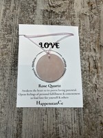 HappenstanCe Love Rose Quartz Circle Necklace