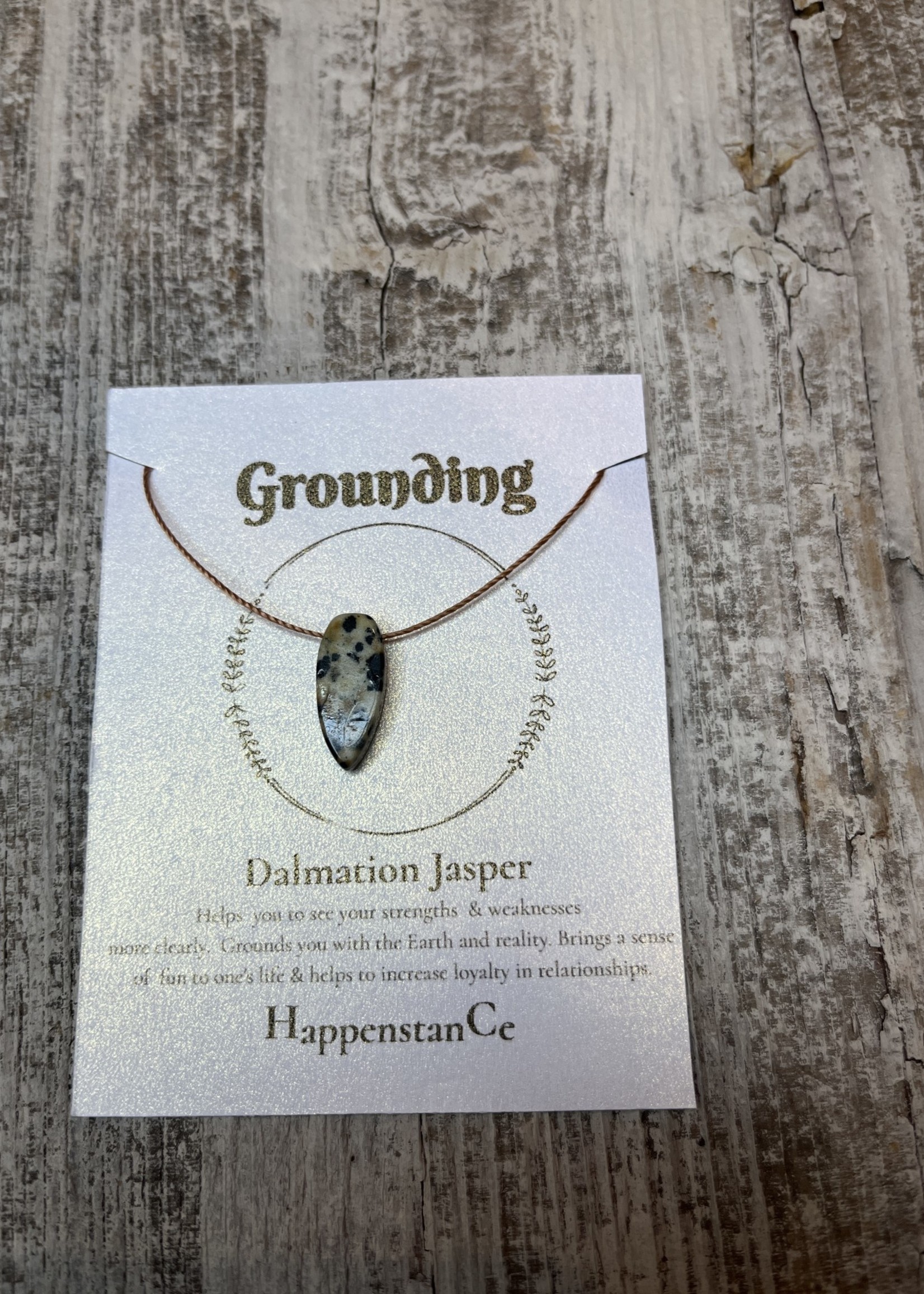 HappenstanCe Grounding Dalmation Jasper Teardrop Necklace