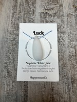 HappenstanCe Luck Nephrite White Jade Teardrop Necklace
