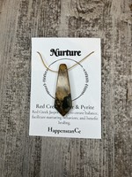 HappenstanCe Nurture Red Creek Jasper & Pyrite Teardrop Necklace