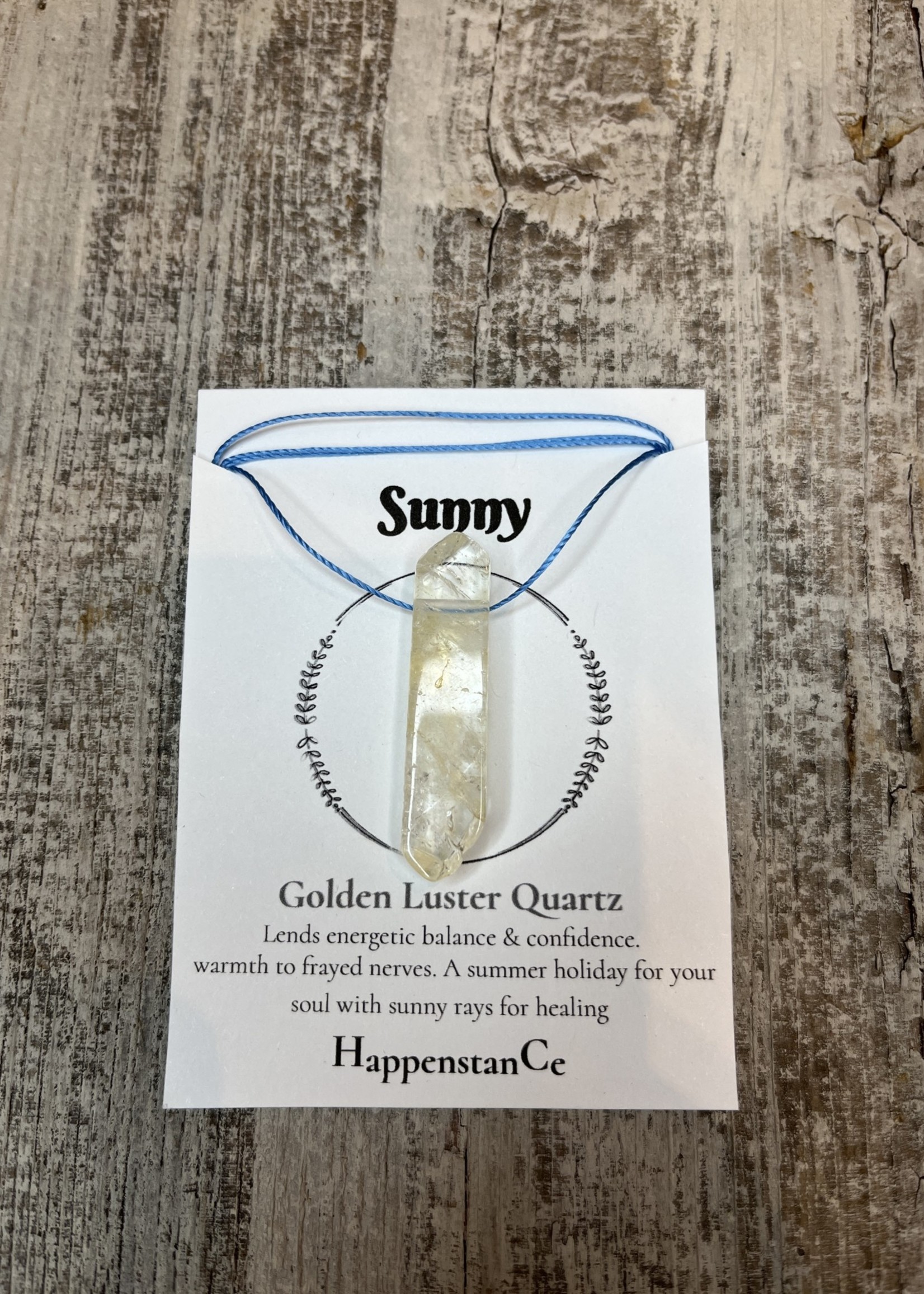 Sunny Golden Luster Quartz Crystal Necklace Daiseye