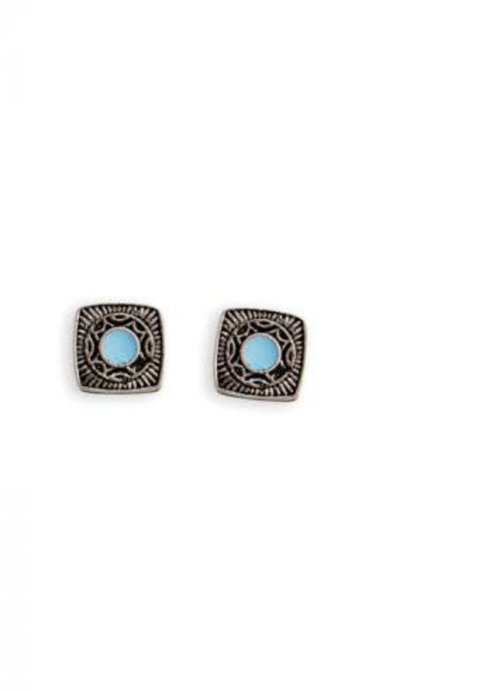 Bliing Square w/ Blue Earrings